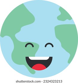 Vector illustration of happy Earth planet. Protection of the planet.