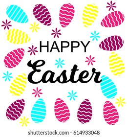 Vector Illustration. Happy Easter bright greeting card. Display vector poster