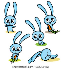A vector illustration of happy easter bunnies