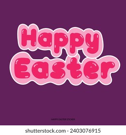 Vector illustration happy easter font editable asset template