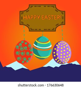 Vector illustration of Happy Easter greeting card. 
