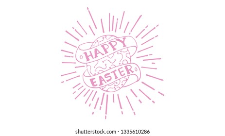 Vector illustration. Happy Easter Hand drawn elegant modern colorful lettering isolated on background. - Vector