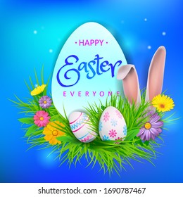 
Vector Illustration of Happy Easter Holiday with Painted Egg