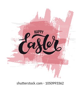Vector illustration of Happy Easter  with the inscription for packing product to store, gift, message. shopping packaging. Inscription , invitation , banner template. Calligraphy background. 