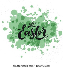 Vector illustration of Happy Easter  with the inscription for packing product to store, gift, message. shopping packaging. Inscription , invitation , banner template. Calligraphy background. 