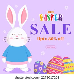 Vector illustration of Happy Easter Sale banner template