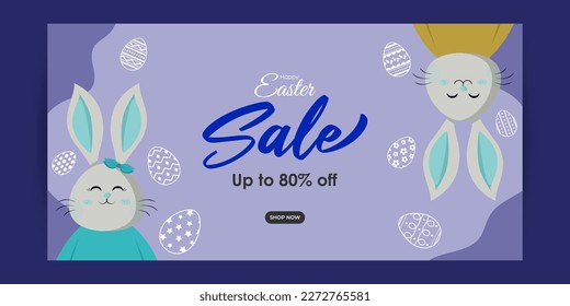 Vector illustration of Happy Easter Sale banner template