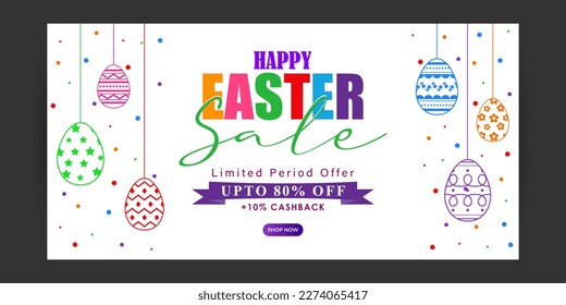 Vector illustration of Happy Easter Sale banner template
