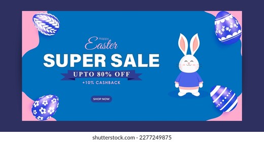 Vector illustration of Happy Easter Sale banner template