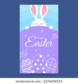 Vector illustration of Happy Easter  stories set mockup template