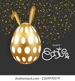 Vector illustration of Happy Easter wishes greeting