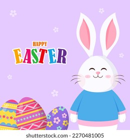 Vector illustration of Happy Easter wishes greeting