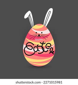 Vector illustration of Happy Easter wishes greeting