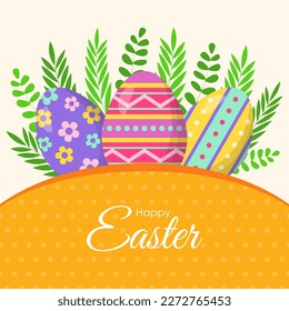 Vector ilustrativo del saludo de Feliz Pascua