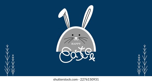 Vector illustration of Happy Easter wishes greeting