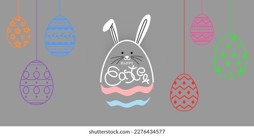 Vector illustration of Happy Easter wishes greeting