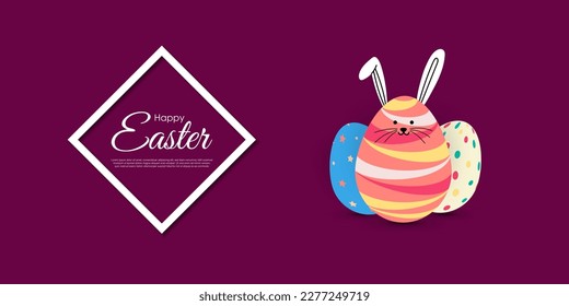 Vector illustration of Happy Easter wishes greeting