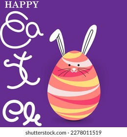 Vector illustration of Happy Easter wishes greeting