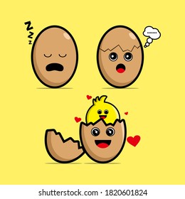 ilustración vectorial del huevo feliz