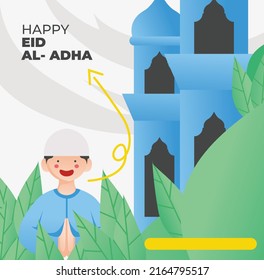 Vektorgrafik von fröhlichem eid-al-adha-Banner-Design