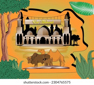 Vector illustration of Happy Eid al-Adha greeting card