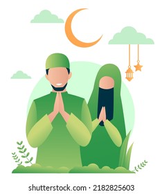 vector illustration of happy eid al-fitr