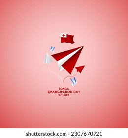 Ilustración vectorial del Día de la Emancipación Feliz Tonga 4 de junio