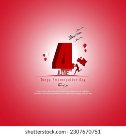 Vector illustration for Happy Emancipation Day Tonga 4 June