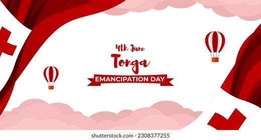 Vector illustration for Happy Emancipation Day Tonga 4 June