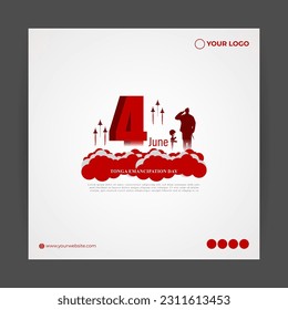 Vector illustration for Happy Emancipation Day Tonga 4 June
