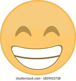 Vector illustration of a happy emoji