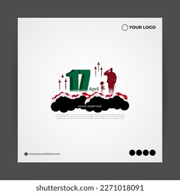 Vector illustration for happy evacuation day Syria