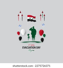 Vector illustration for happy evacuation day Syria