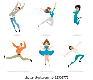 Vector illustration of happy and expressive people