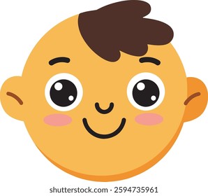 Vector illustration of a Happy face kid flat character design