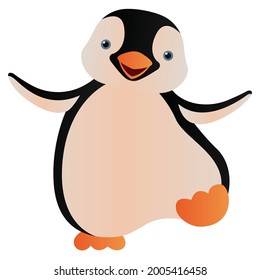 Ilustración vectorial del pingüino de rostro feliz 