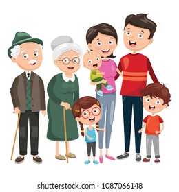 Vector Illustration Of Happy Family