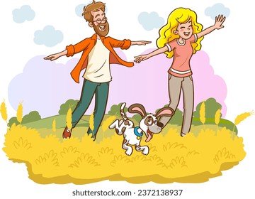 vector illustration of happy family