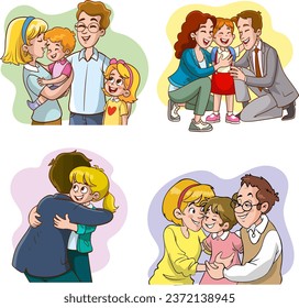 vector illustration of happy family