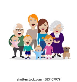 Vector illustration of happy family character 