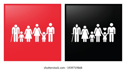 vector illustration of a happy family holding hands with love. No Poverty. Corporate social responsibility. Sustainable Development concept for Non-Profit Organization to achieve the global goals. svg