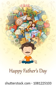 vector illustration of Happy Father's Day greetings background