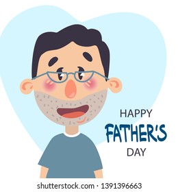 Vector illustration. Happy Father's day card design. 