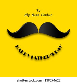 vector illustration of Happy Father's Day background with mustache