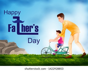 vector illustration of Happy Father's Day holiday celebration greetings background