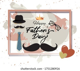 vector illustration for Happy fathers day sale / offer banner with theme icons & symbols