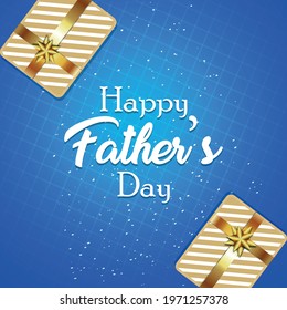 Vector illustration of happy fathers day celebration greeting card with gifts