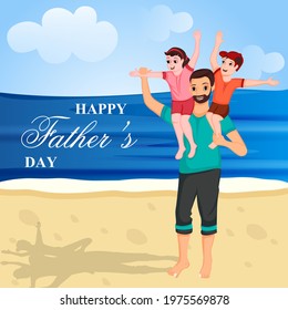 vector illustration of Happy Father's Day holiday celebration greetings background