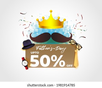 vector illustration for happy Father's day sale banner