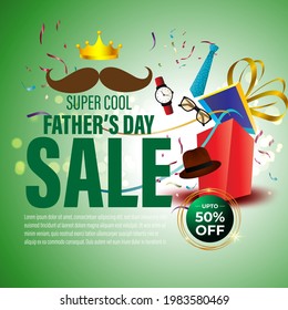 vector illustration for happy Father's day sale banner